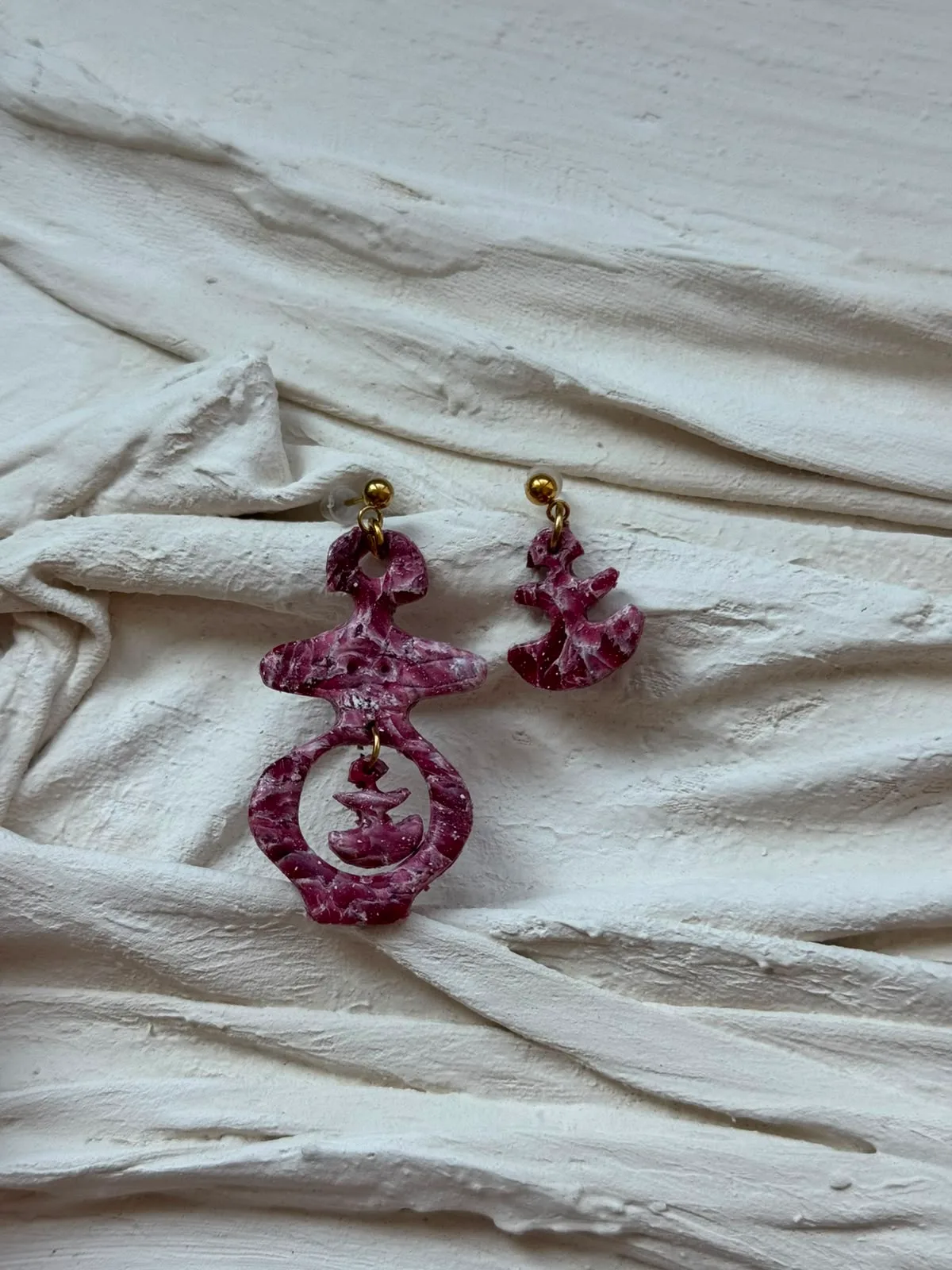 Kibele Küpe - Bordo — Lavinia Clay Design el yapımı tasarım