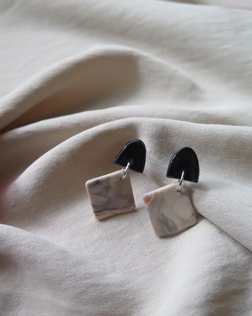Mermer Desenli Küpe