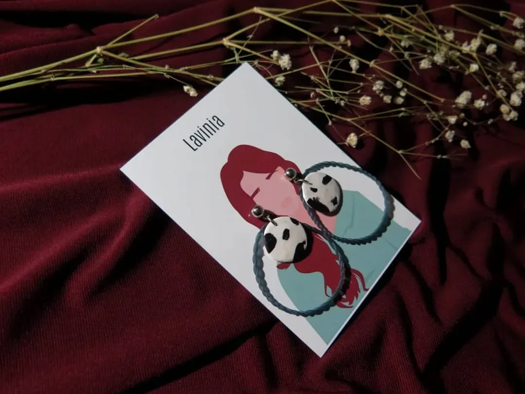 İnek Desenli Küpe — Lavinia Clay Design el yapımı tasarım