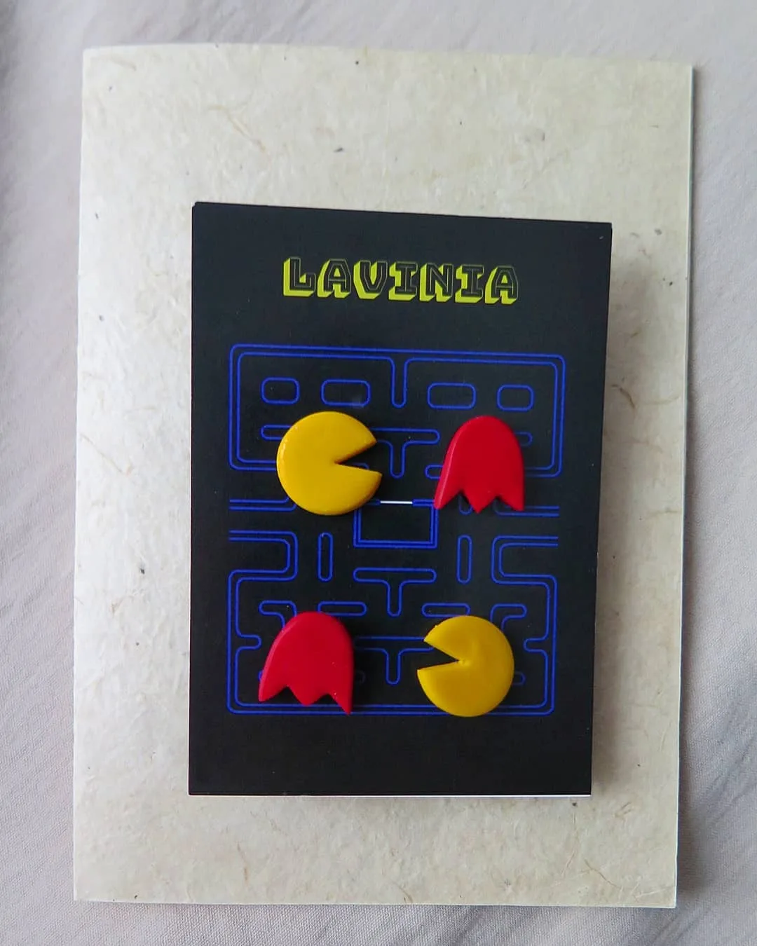 Pac-Man Figürlü Küpe Takımı