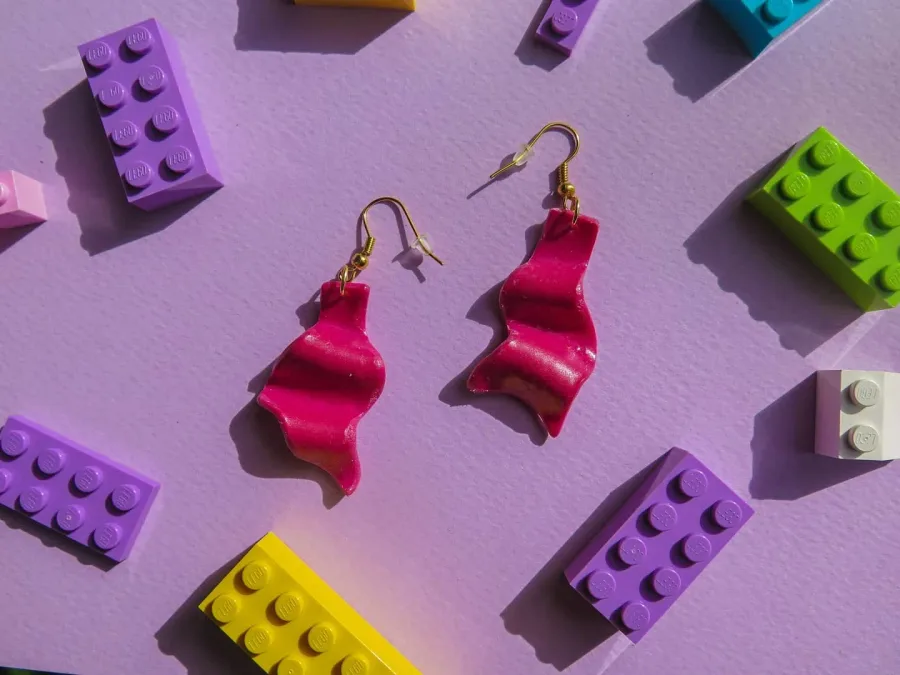 Yazlık rengiyle Vague Pembe Küpe Çifti — Lavinia Clay Design el yapımı tasarım