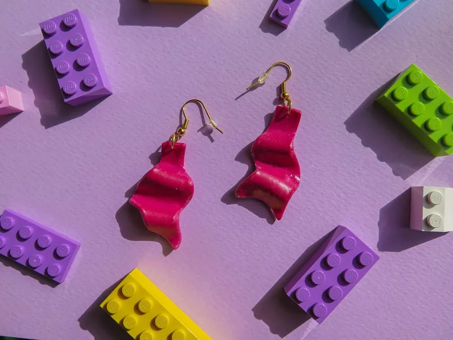Yazlık rengiyle Vague Pembe Küpe Çifti